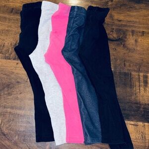 Kids Multi-Pack Leggings - Black, Gray, Jean, Pink